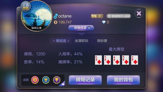 天天德州个人信息展示_德州扑克 vpip_德州扑克平台数据分析