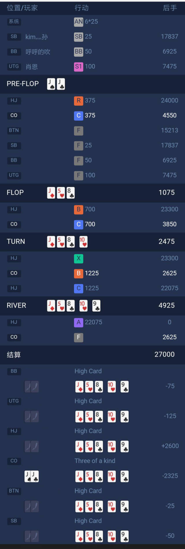 德州扑克的牌型_德州扑克牌谱讲解_黑桃大师答疑解惑