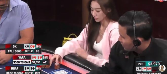 德扑美女选手YARA精彩牌局_德州扑克 佳佳_YARA扑克大赛
