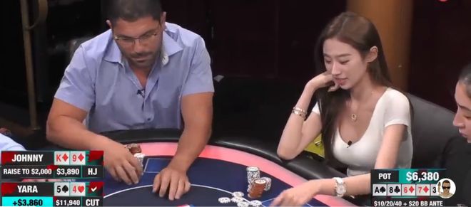 德扑美女选手YARA精彩牌局_YARA扑克大赛_德州扑克 佳佳